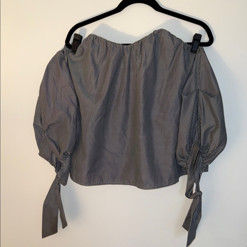 Blue Rain Navy Striped Off-Shoulder Blouse